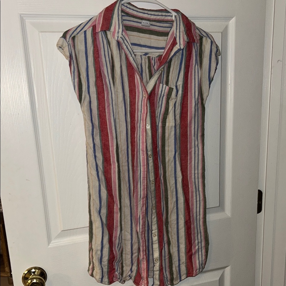 Old Navy Multicolor Striped Button-Up Top